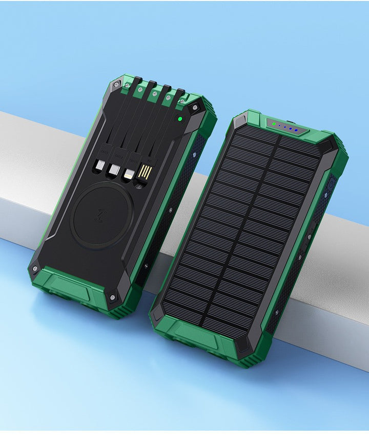 Solar-powered power bank with LED light Bowlift
