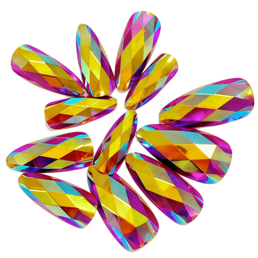 Decorative Faceted Press-On Nail Tips Bowlift