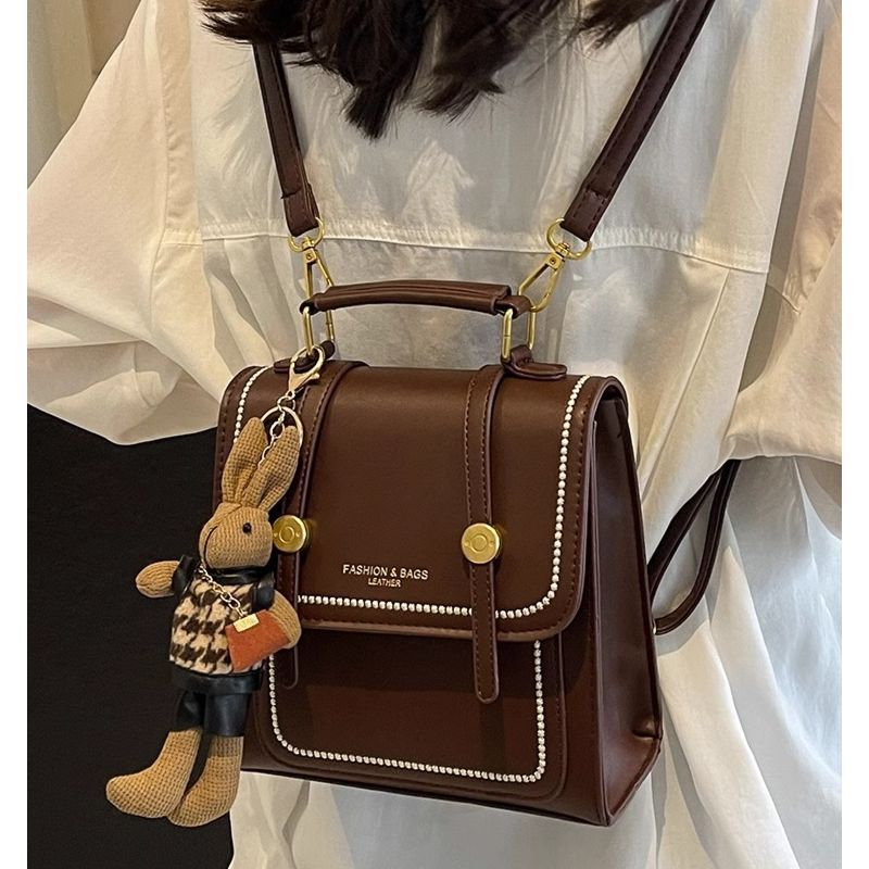 Vintage-Inspired Structured Crossbody Bag Bowlift