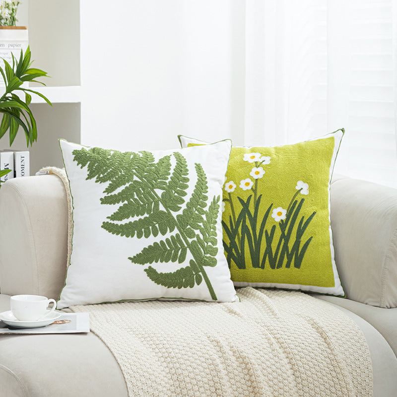 Women Decorative Cushion Cover with Fine Floral Embroidery Bowlift