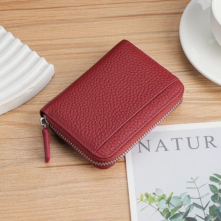 Premium Textured Leather Zip Wallet