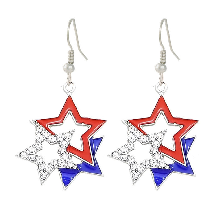 Women nan enamel horseshoe earrings with star motif and fishhook closure Bowlift