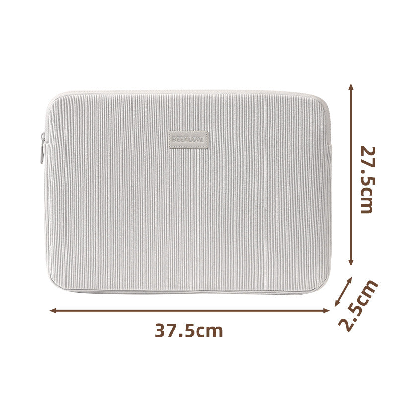 Padded ribbed fabric laptop sleeve for ultrabooks and notebooks Bowlift