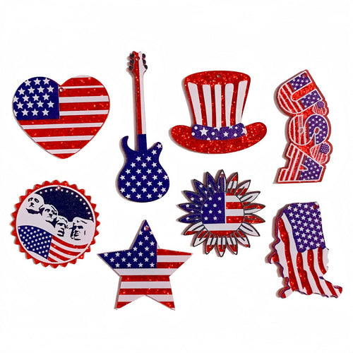 Unisex nan heart-shaped USA flag pendant acrylic with hole Bowlift