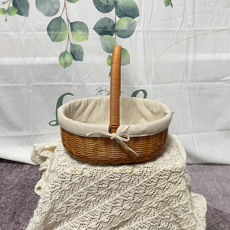 Women's Elegant Basket with Removable Fabric Insert Bowlift