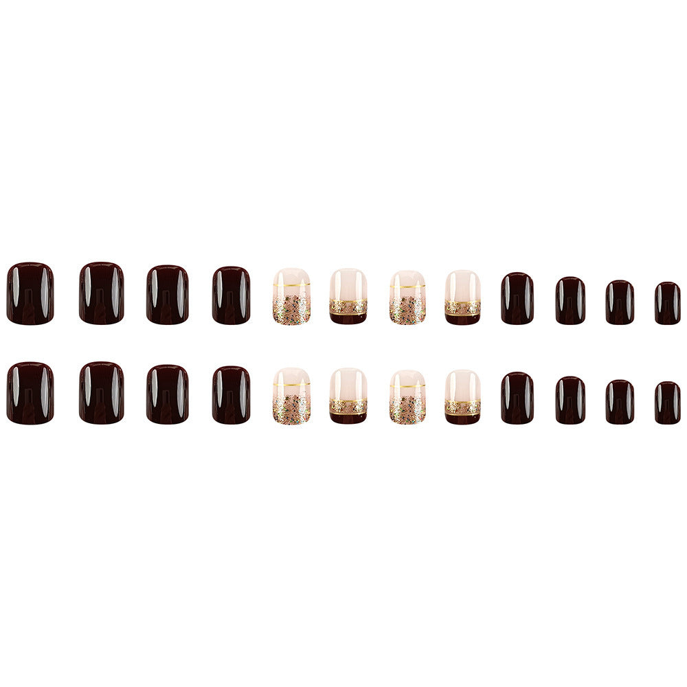 Glittering French Tip Nail Art Set Bowlift
