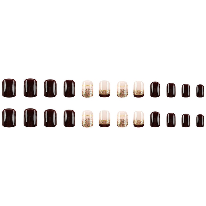 Glittering French Tip Nail Art Set Bowlift