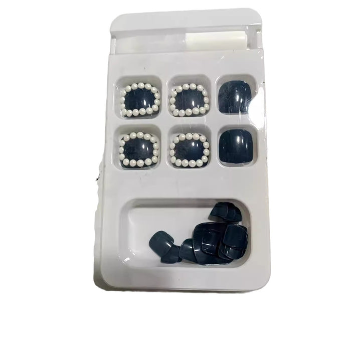 Decorative Press-On Nail Set with Pearl Accents Bowlift