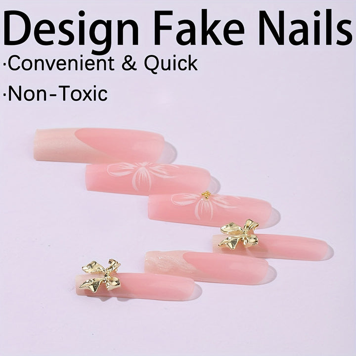 Artificial nail set with floral details Bowlift