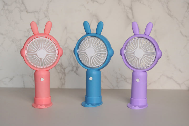 Unisex Portable Mini Fan with Ergonomic Design and Animal Ears Bowlift