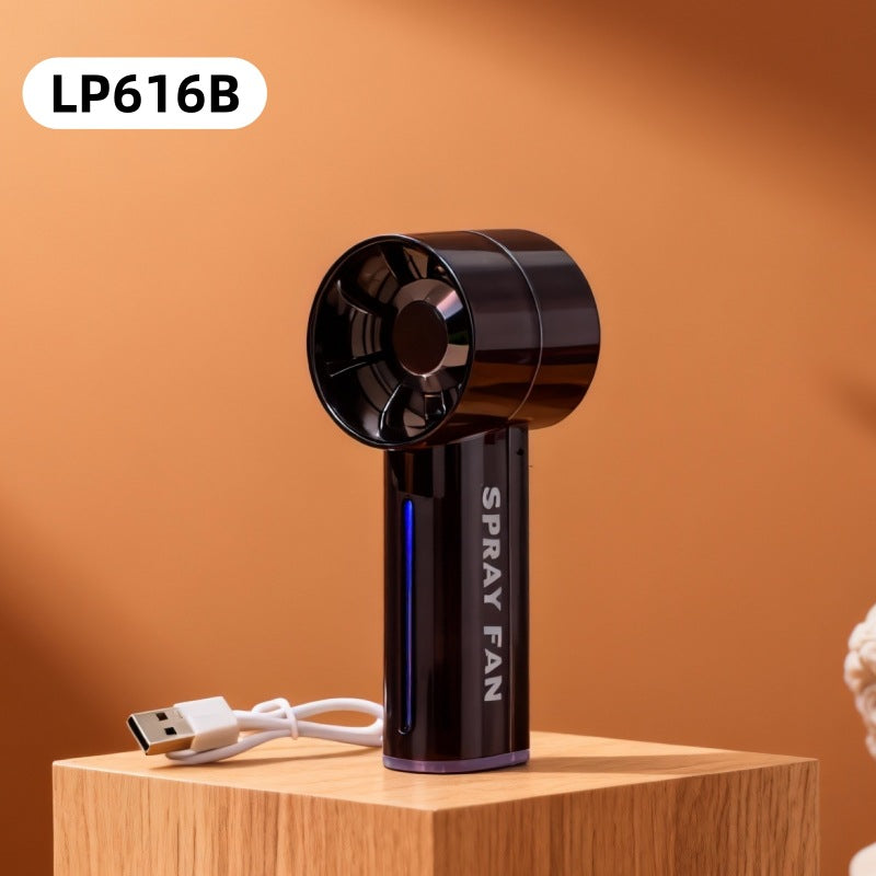 Women Portable Spray Fan with USB Charging Function and Ergonomic Handle Bowlift