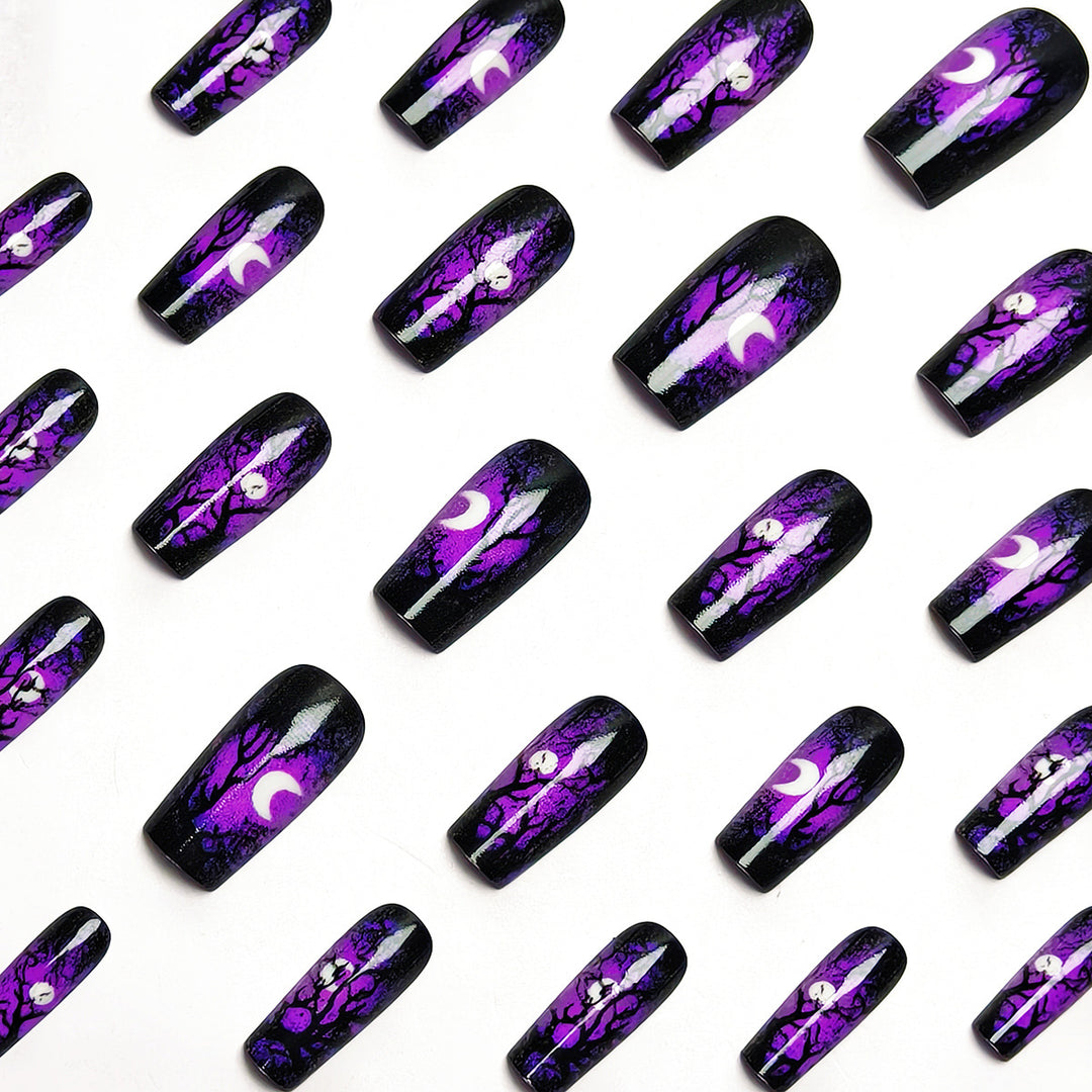 Artistic Halloween Tree Nail Art Bowlift
