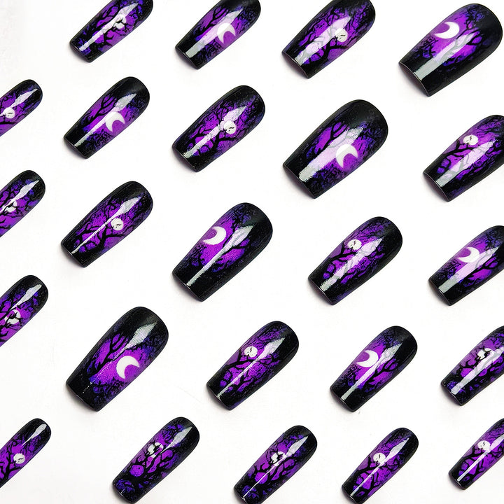 Artistic Halloween Tree Nail Art Bowlift