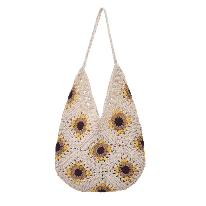 Hand-knotted shoulder bag with floral design Bowlift