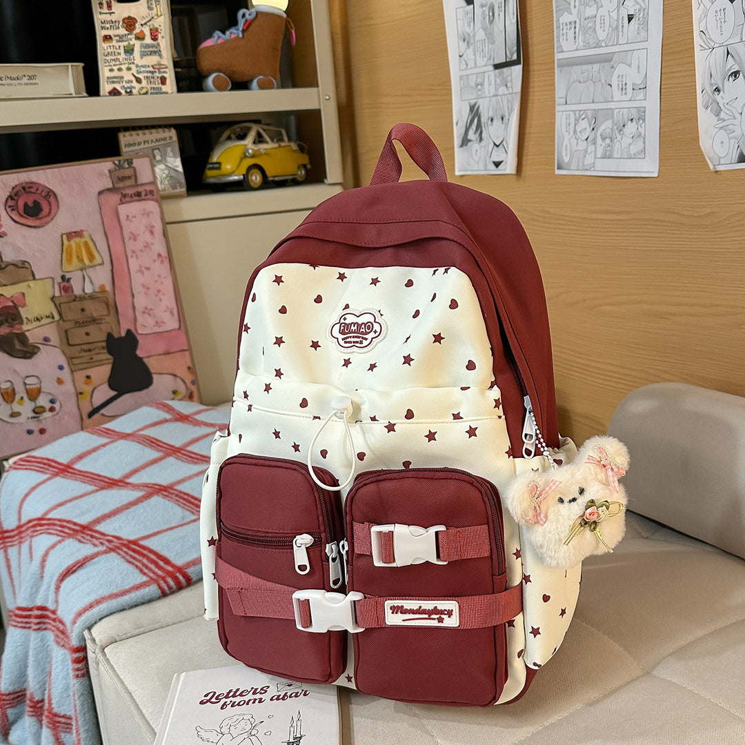 Stylish Star-Patterned Backpack Bowlift