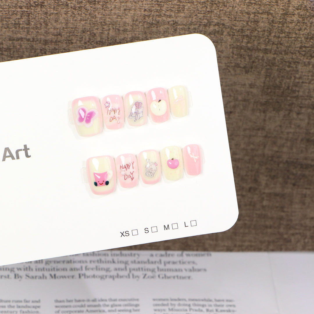 Whimsical Character-Themed Press-On Nail Set Bowlift