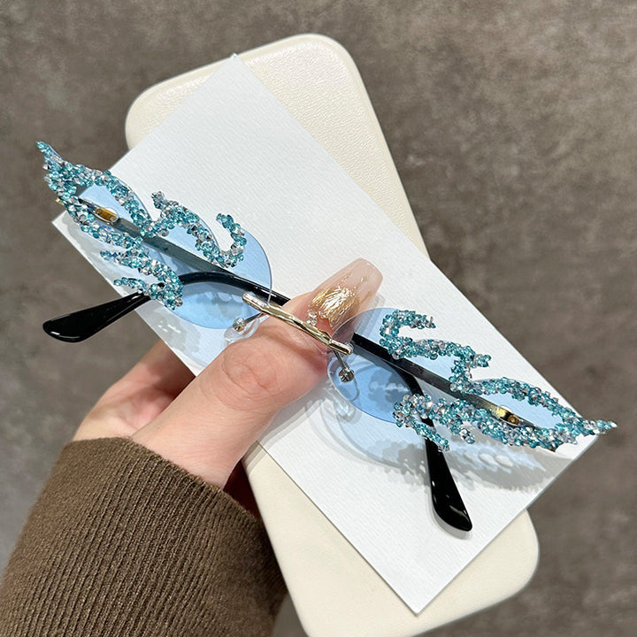 Glamorous Rhinestone-Embellished Cat Eye Sunglasses