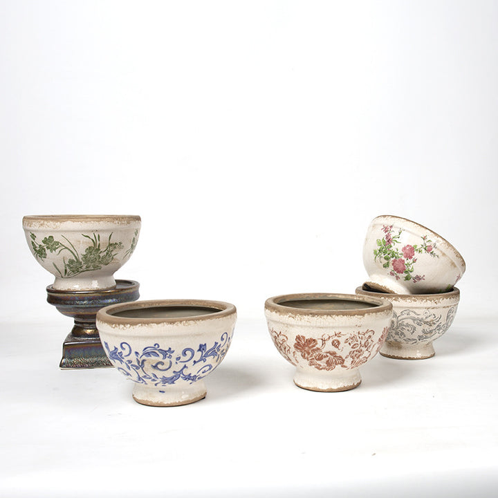 Floral Ceramic Planter Bowlift