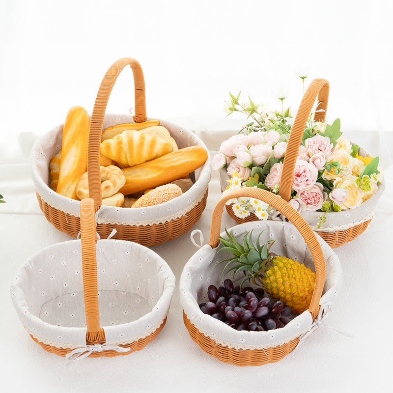 Decorative Round Woven Basket Bowlift