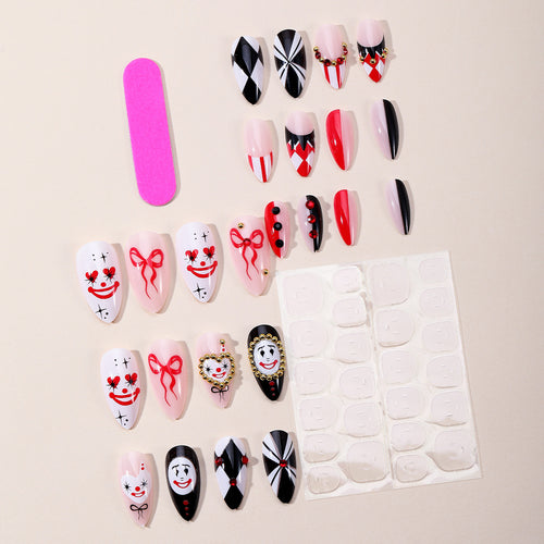 Artistic 3D Clown-Themed Nail Art Extensions Bowlift