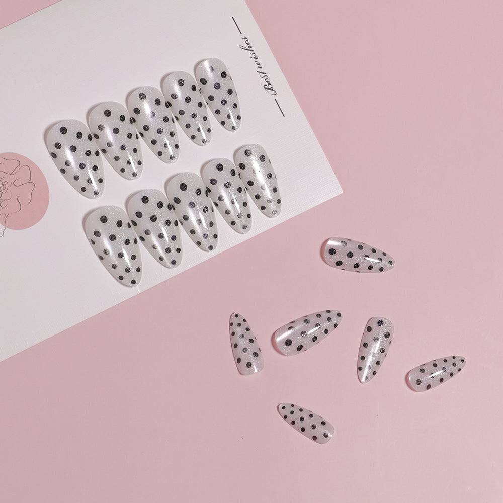 Artistic Polka Dot Press-On Nails Bowlift