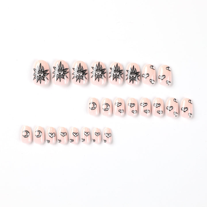 Artful Nail Art in Moon and Sun Motif Bowlift