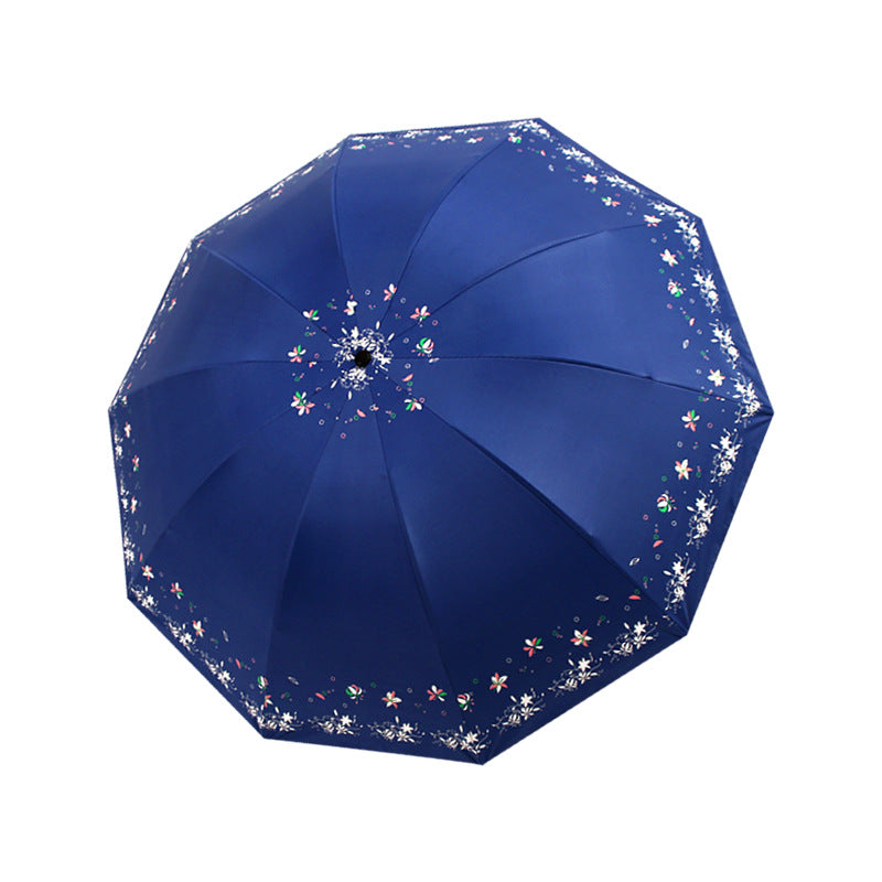 Women's Foldable Umbrella with Floral Patterns Bowlift