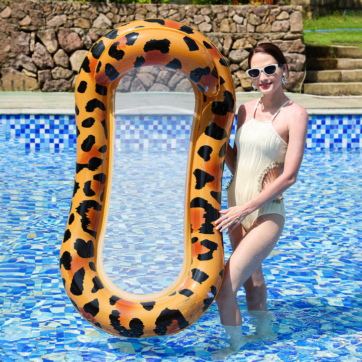 Women Inflatable Luxury Swimming Island with Sun Protection Bowlift