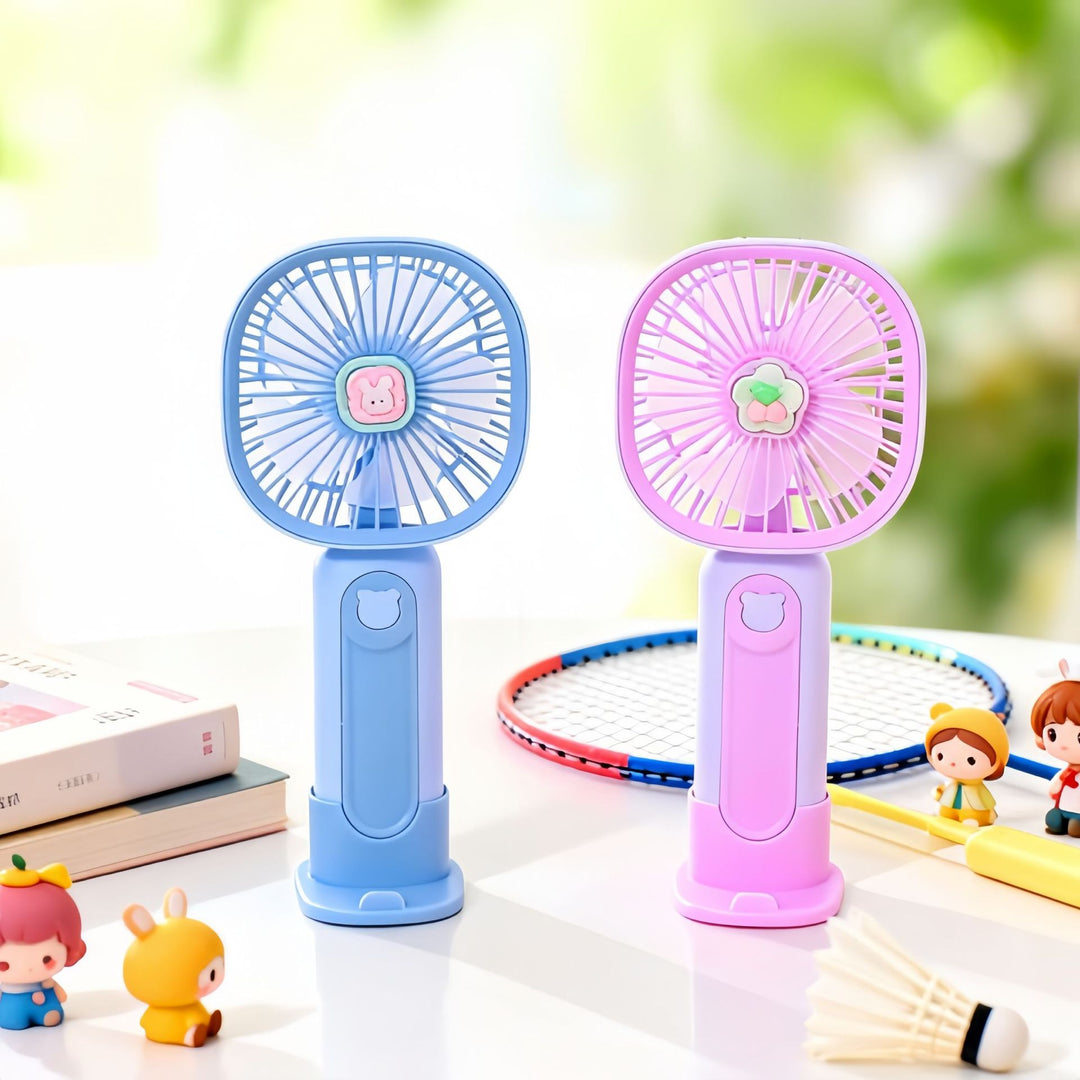 Women's portable hand fan with cute bear design Bowlift