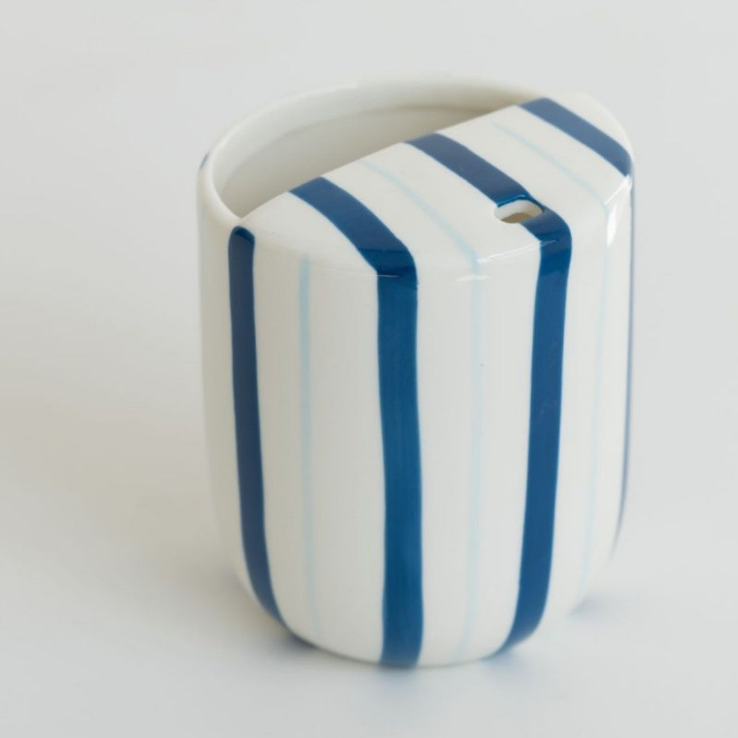 Artistic Striped Ceramic Pencil Holder