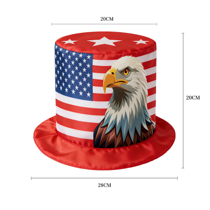 Unisex nan patriotic Fourth of July oversized novelty top hat with adjustable inner band Bowlift