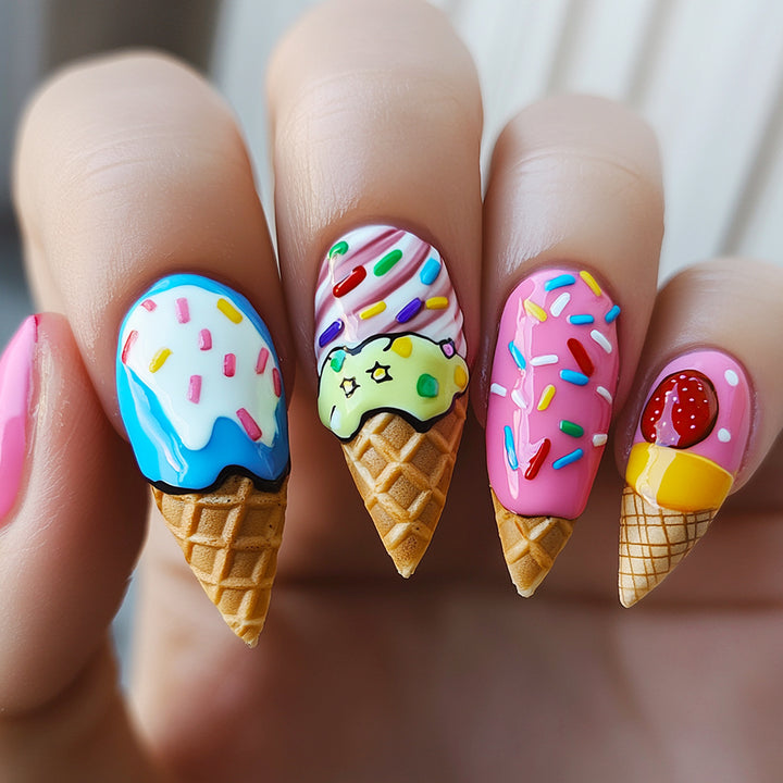 Artful ice cream nail art Bowlift