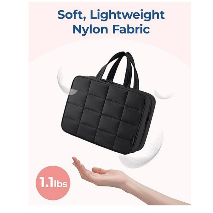 Jewelry Organizer Bag with Removable Hook and Transparent Compartment Division Bowlift