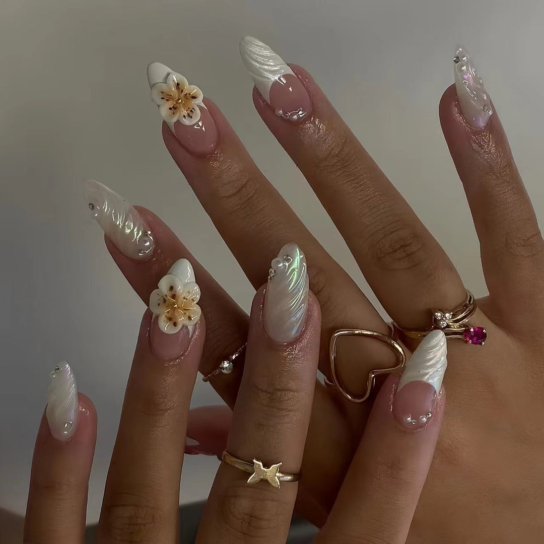 Floral 3D Acrylic Nail Enhancements Bowlift