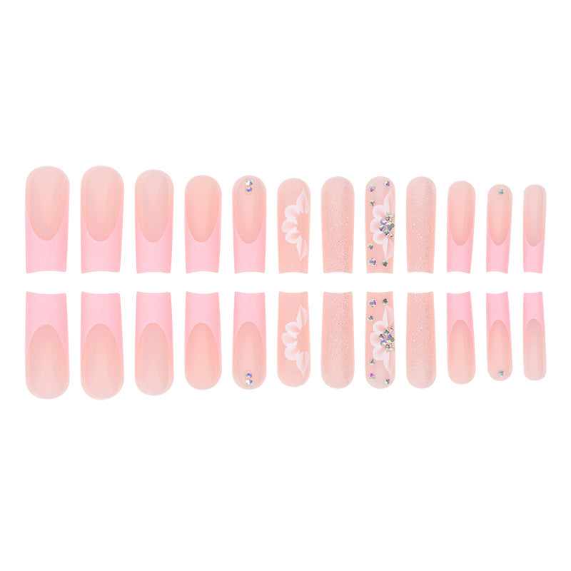 Glamorous Floral Press-On Nail Set Bowlift
