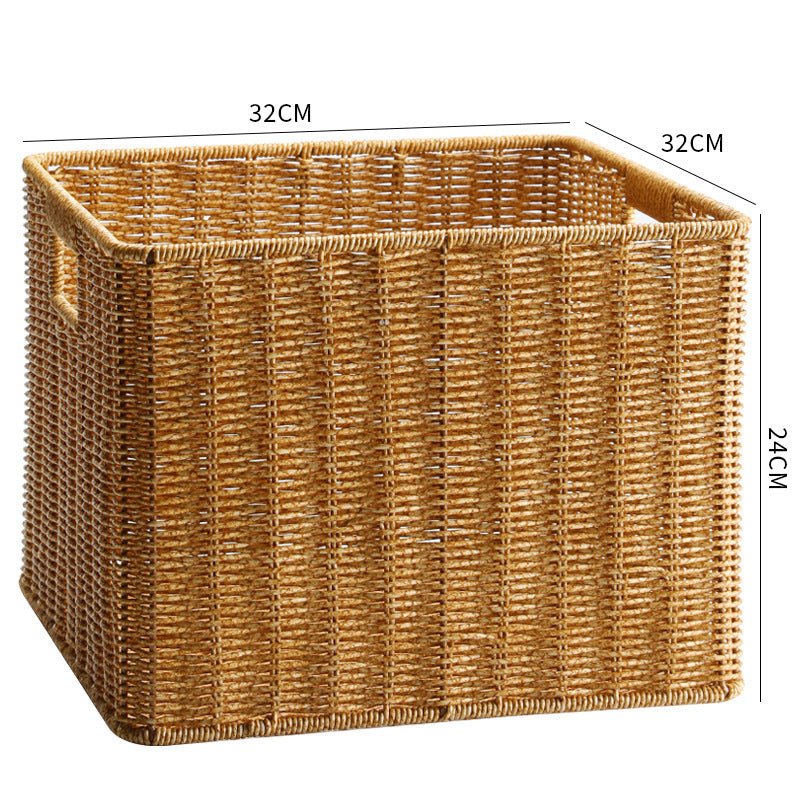 Women's Rectangular Storage Basket Made of Natural Wicker Bowlift