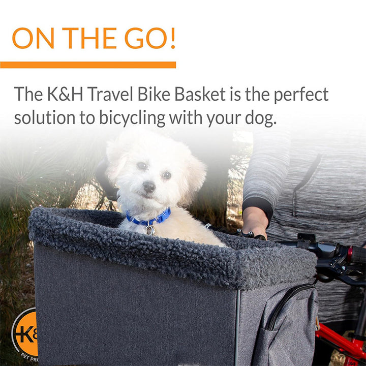 front-mounted plush pet bike basket with sherpa liner and mesh storage Bowlift