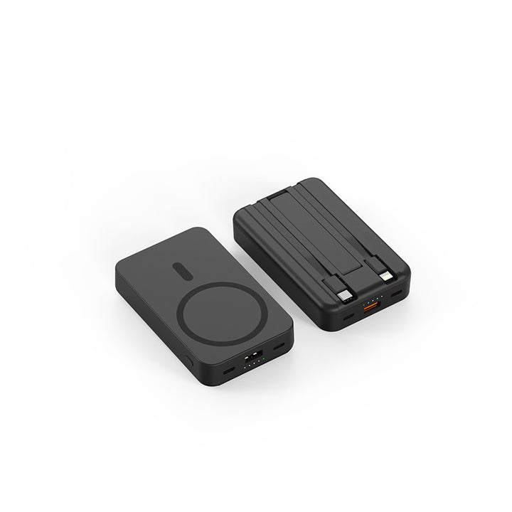 Magnetic Powerbank with Qi charging function and stand function Bowlift