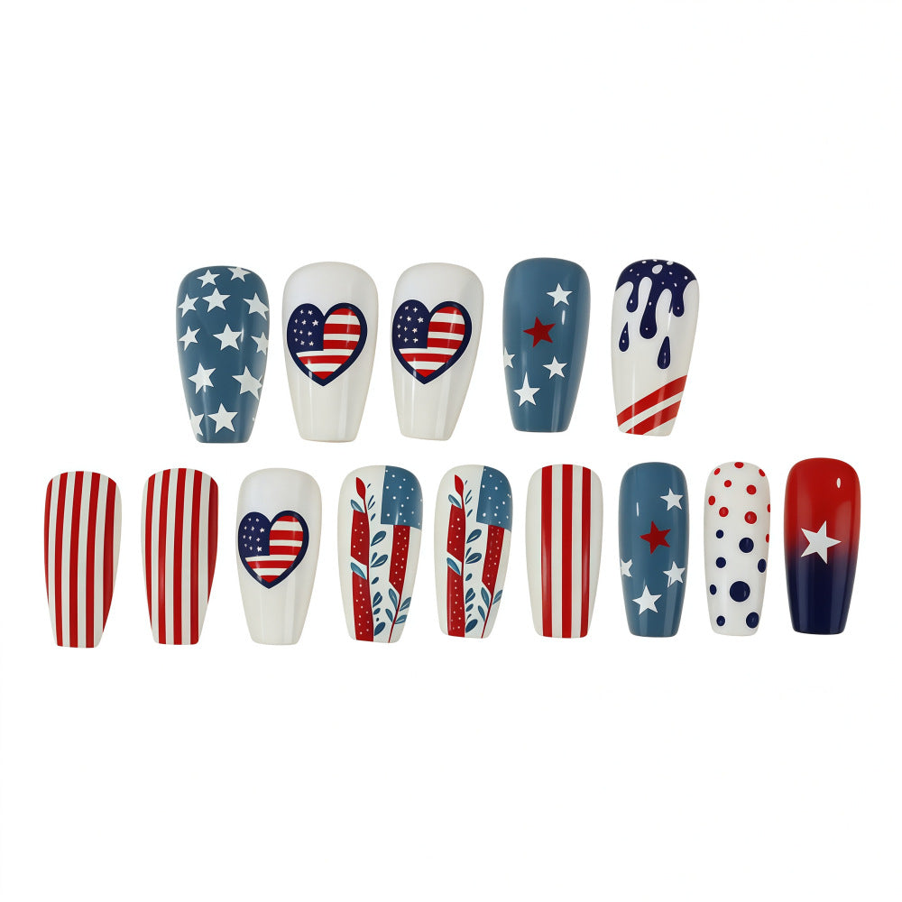 Creative and patriotic art nails Bowlift