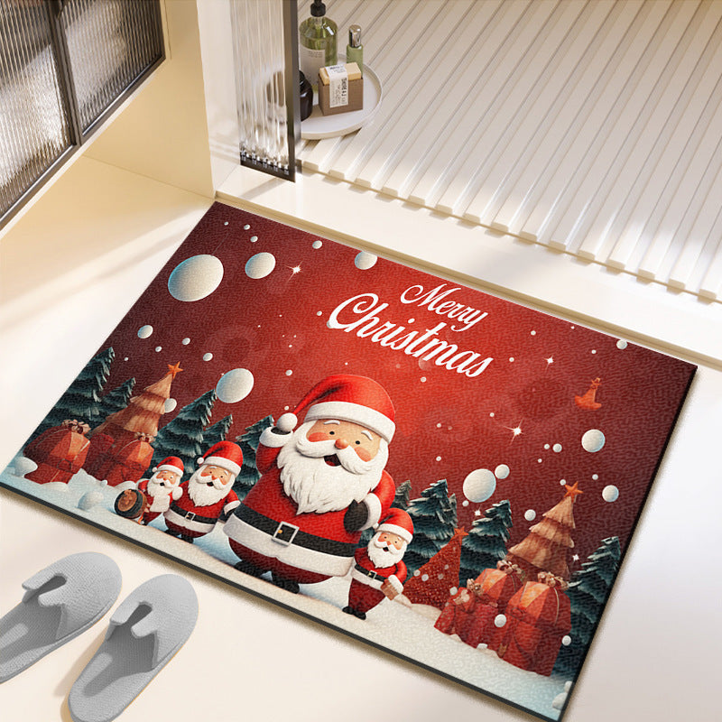 Festive Christmas-Themed Bath Mat Bowlift