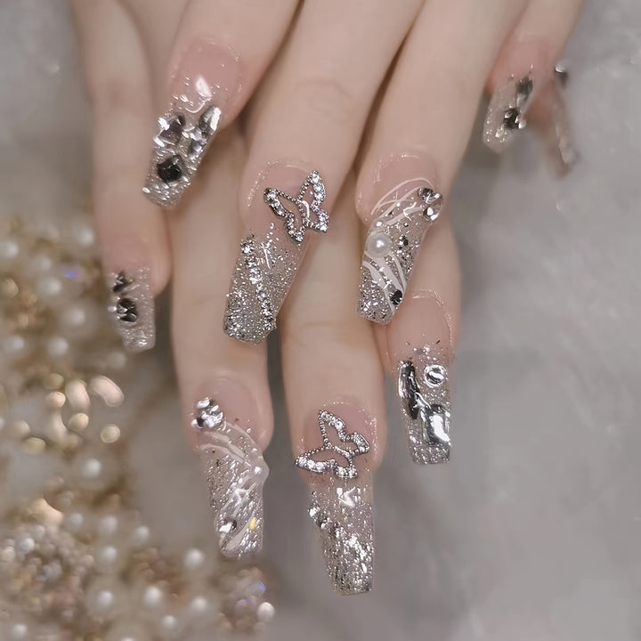 Ombre Press-On Nails with Glossy Finish Bowlift