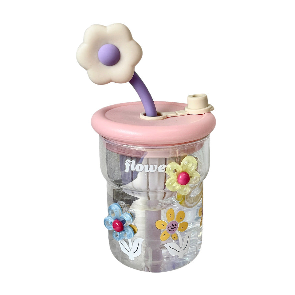 Ladies Flower Motif Drinking Cup Bowlift