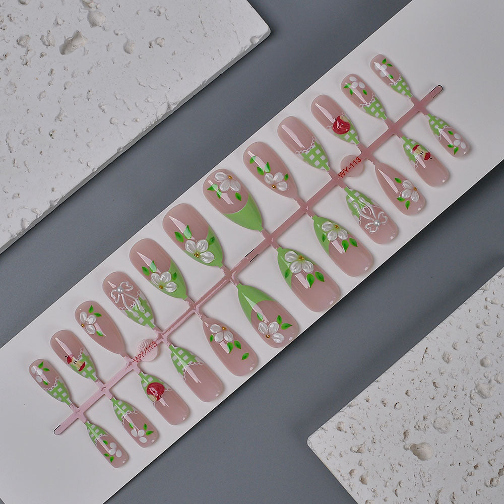 Artistic Floral Press-On Nail Art Collection Bowlift