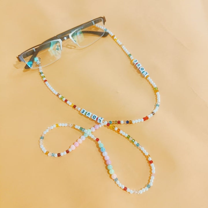 Glasses holder chain with colorful beads Bowlift