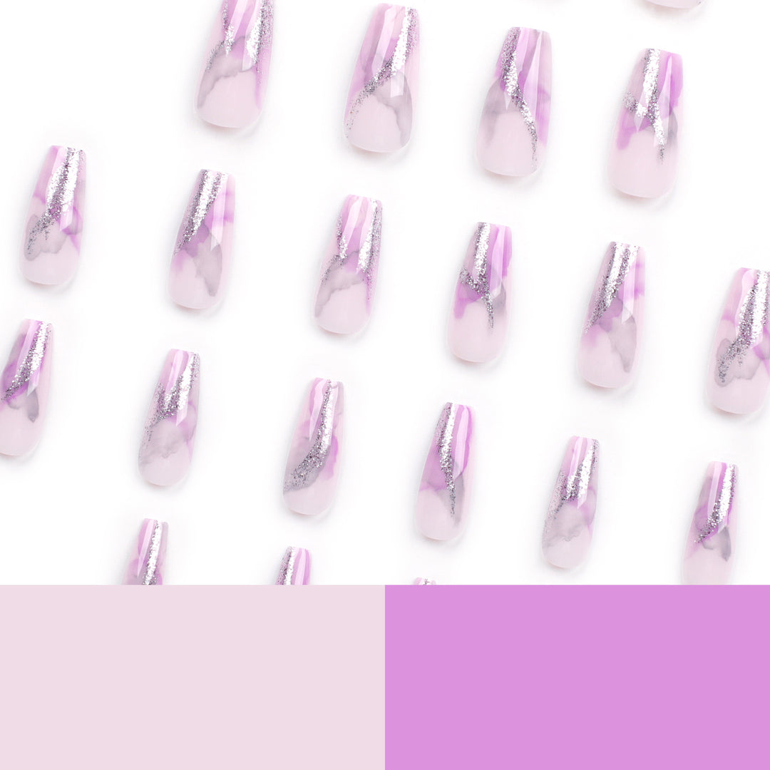 Artful Nail Art with Glitter Details Bowlift
