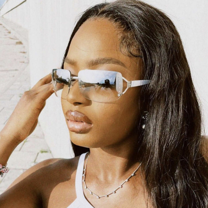 Women's futuristic, sleek Shield sunglasses Bowlift