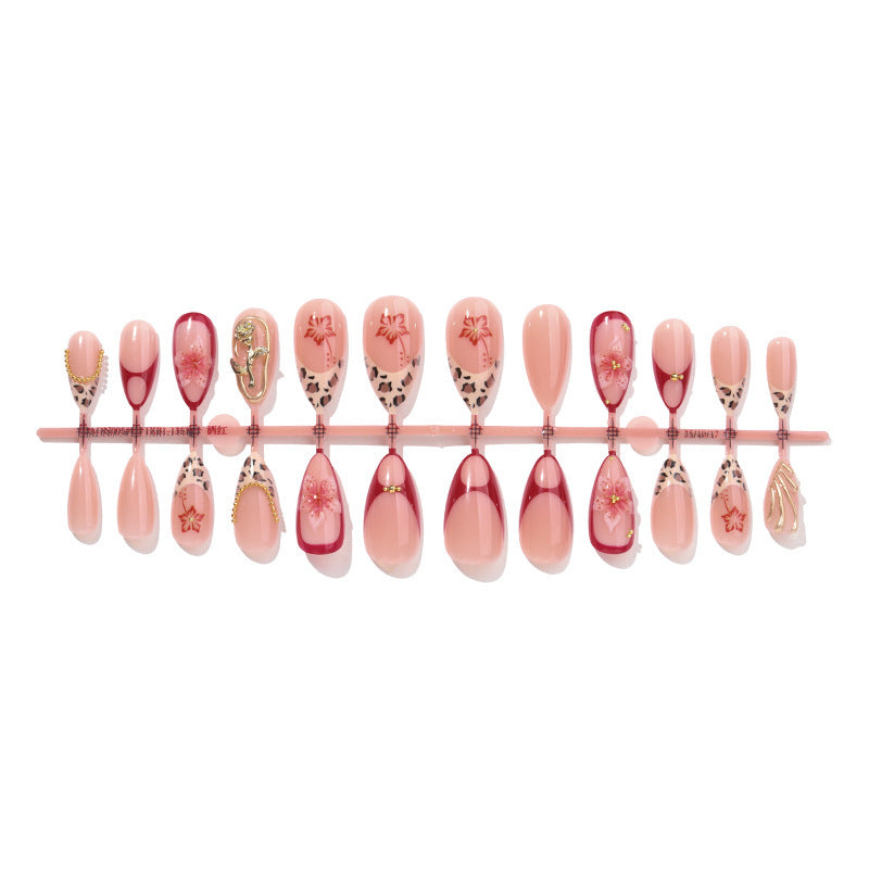 Floral Design Acrylic Nail Set Bowlift