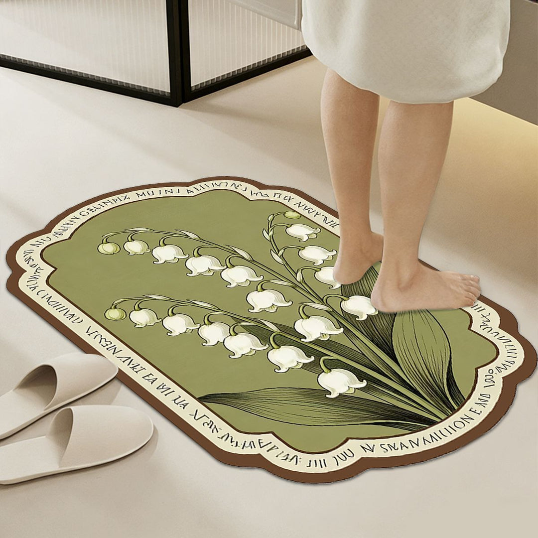 Soft Floral-Patterned Comfort Bath Mat