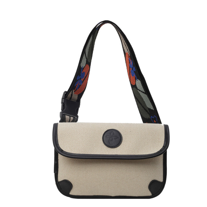 Floral Embroidered Messenger Bag Bowlift
