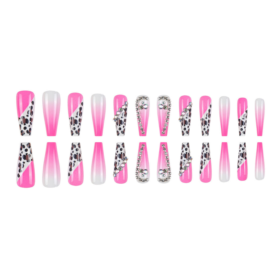 Glamorous Stiletto Press-On Nail Set with Gem Accents Bowlift